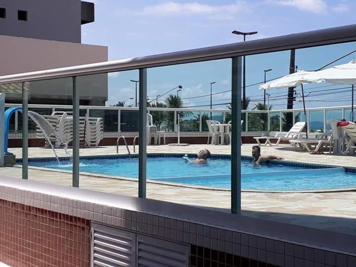 Frente mar piscina churrasqueira wifi garagem portaria 24hs Solemar Exterior foto